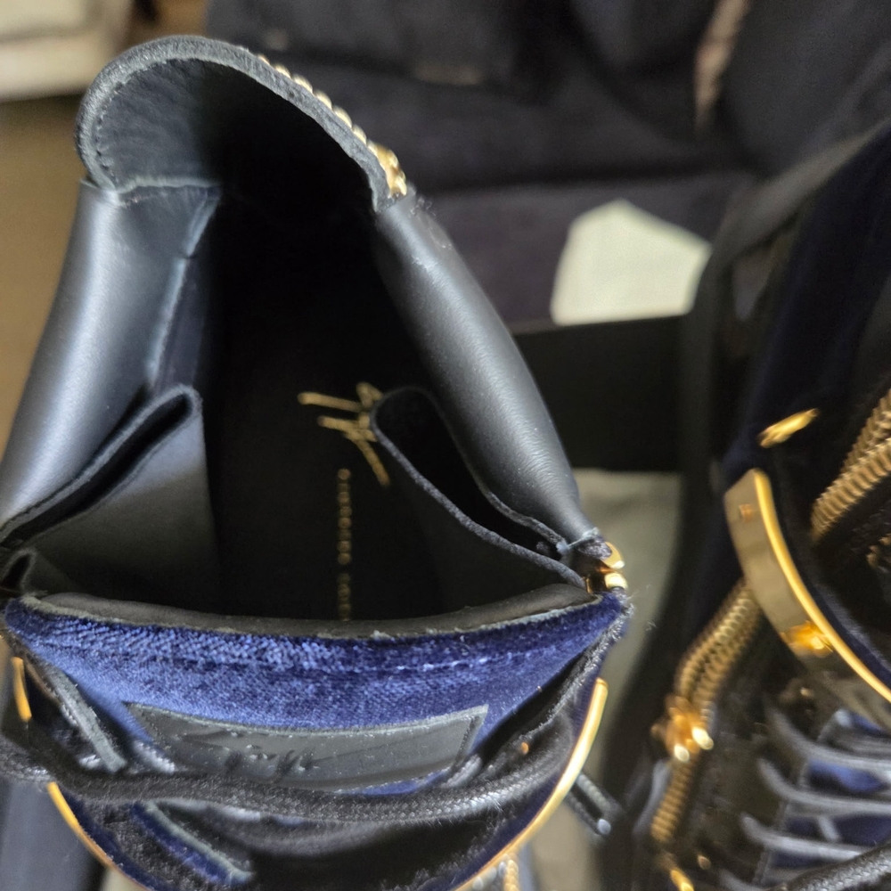 Giuseppe Zanotti Black and Gold Sneakers